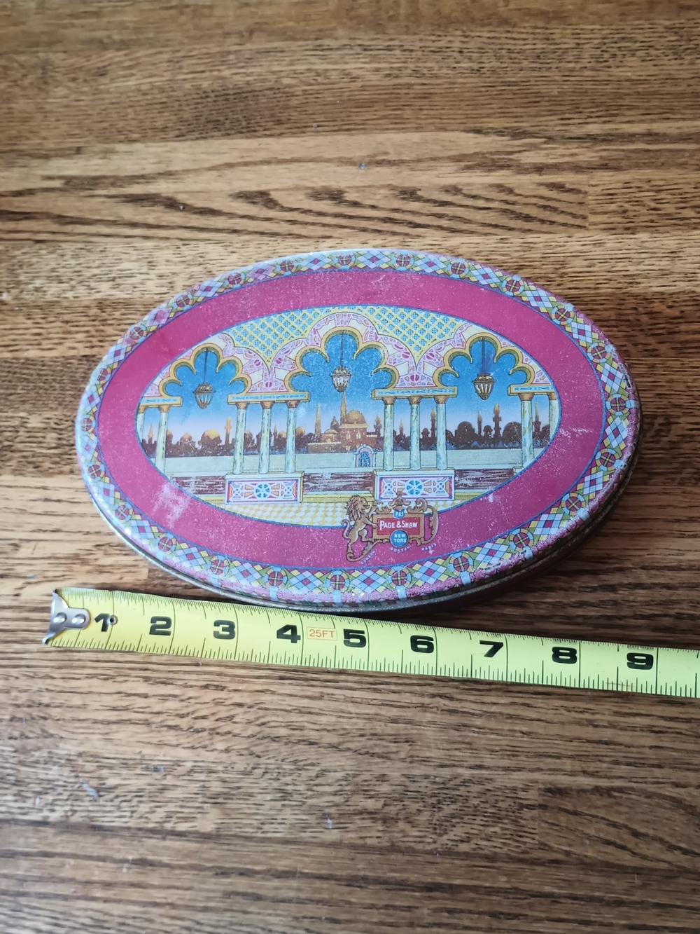 Vintage Page & Shaw Candy Tin - Art Deco Orientalist Design by TINDECO - 1920s